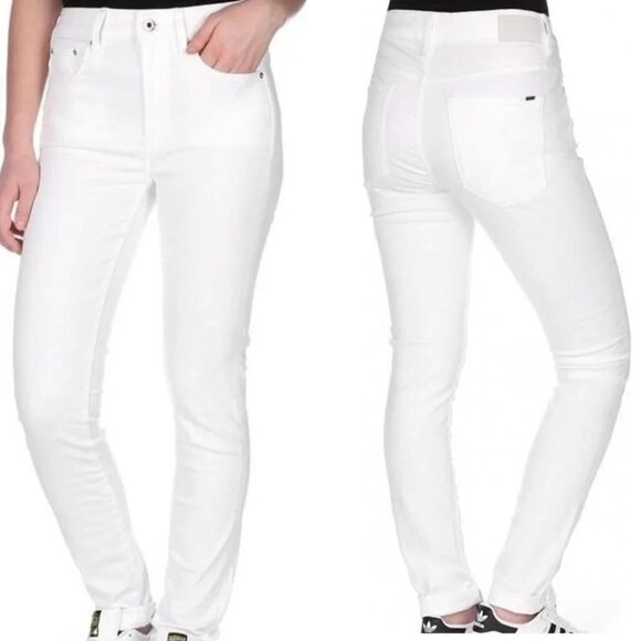 NWT G-Star 3301 High Skinny In Inza White Stretch Denim 3D Aged size 25 - Picture 1 of 9